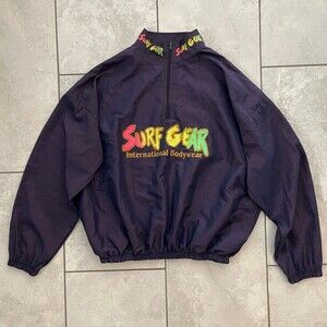 Vintage 90s Surf Gear International Bodywear Deep Purple Fluorescent